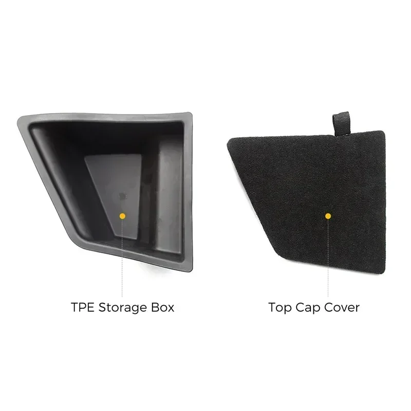 Rear Trunk Storage Box for Tesla Model 3 Left Side Space Organizer Box with Pull Rope Car Interior Accessories 2021-2023 Model3