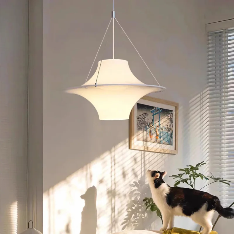 Korean Metal Acrylic E27 Bulb LED Decorative Pendant Light Suspension Chandelier For Villa Bedroom Foyer Lighting Fixtures