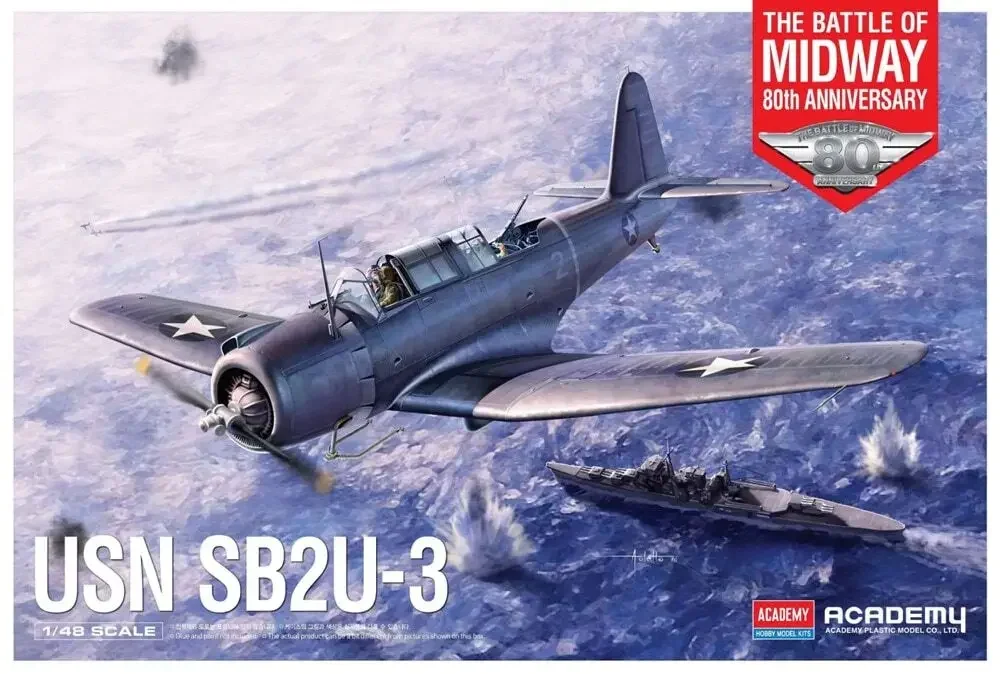 Kit modello in scala di assemblaggio in plastica Academy 12350 USN SB2U-3 Dive Bomber modello 1/48