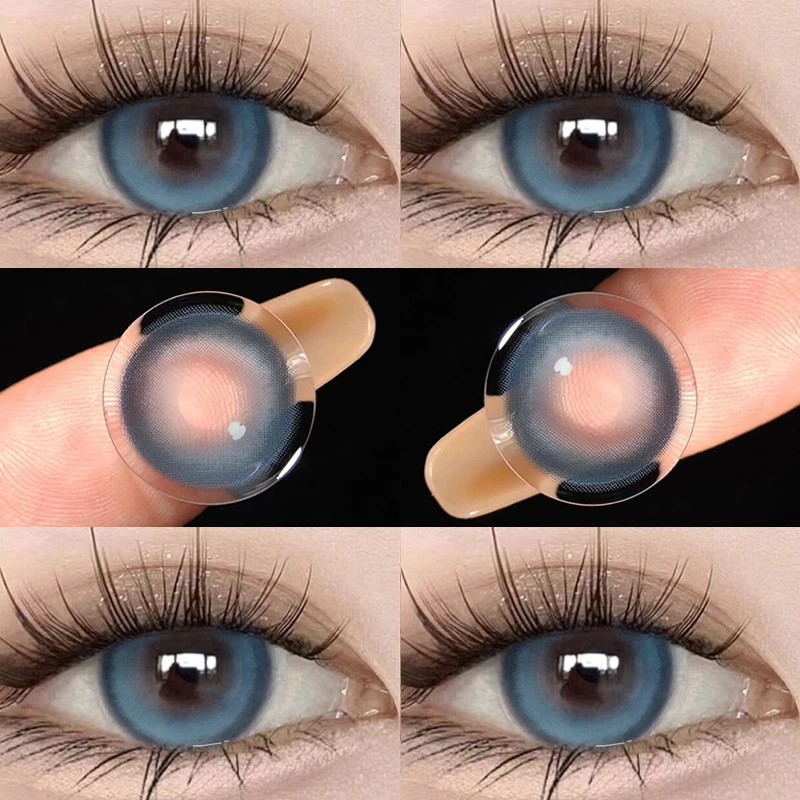 Myopia Contact Lenses Big Black Eyes Cosmetic Contacts Lenses Beautiful Yearly Colored Contact natural Lenses for eyes 2pcs/Pair