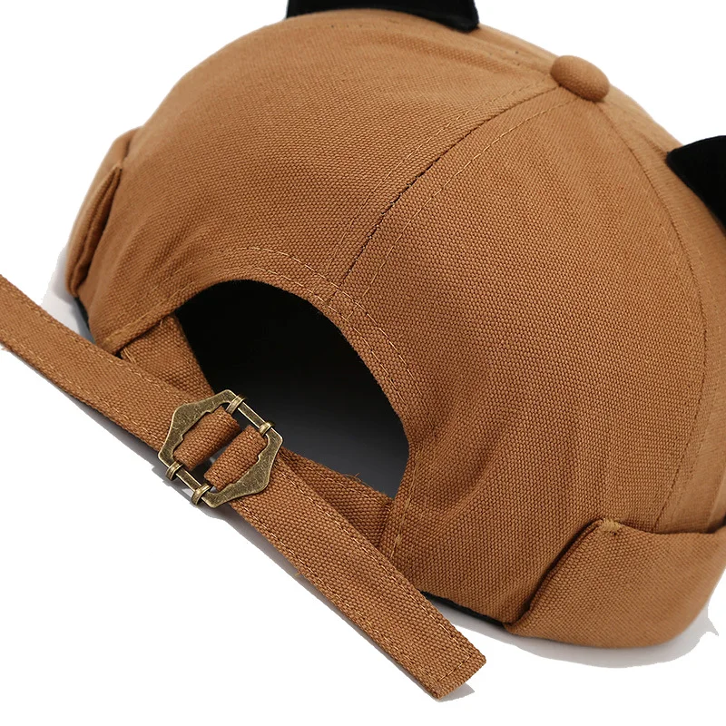 Cat Ear Docker Cap Brimless Hoeden Beanie Voor Vrouwen Mannen Schedel Cap Werknemer Matroos Cap Rolled Cuff Retro Docker Hoed Zomer Mode