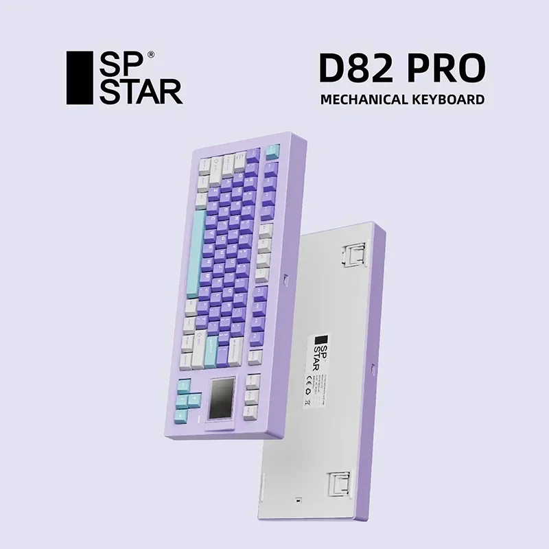 SP STAR D82 PRO Mechanical Keyboard Wireless Three Mode Display Screen Gaming Keyboard Gasket Hot Swap RGB PC Accessories Gift