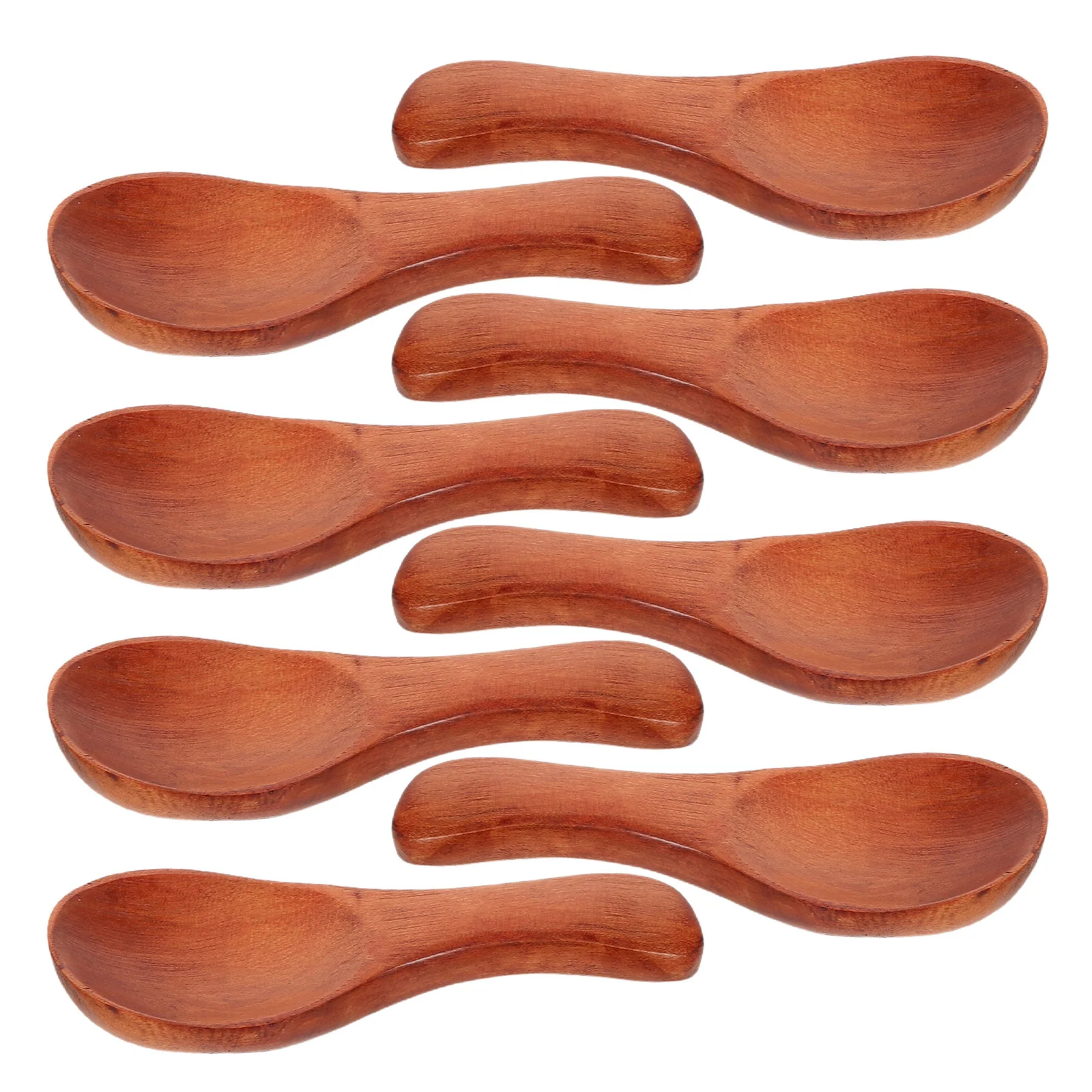 

8Pcs Tiny Wooden Spoons Solid Wood Coffee Ice Cream Matcha Spice Scoop Japanese Minimalist Dessert Kitchen Utensils