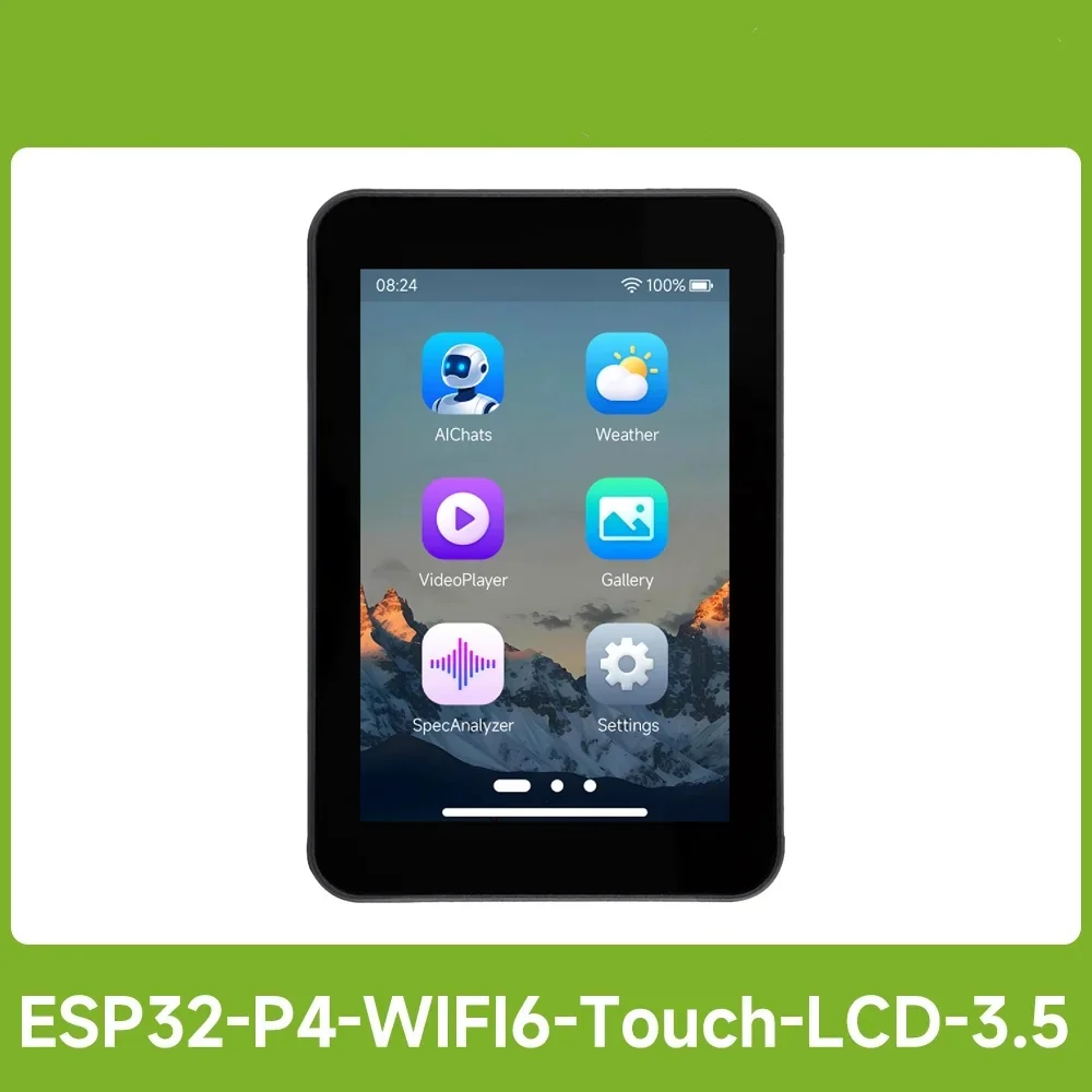 Waveshare ESP32-P4-WIFI6 3.5inch Smart Vision Development Board, 320 × 480, With OV5647 5MP Camera, Built-in Microphone