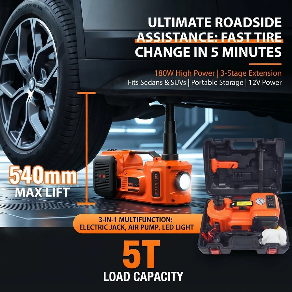 Car Jack - Macaco hidráulico elétrico para veículos, 12V,