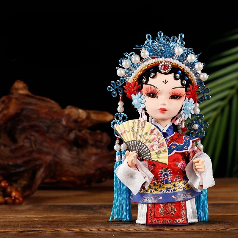 

Креативная шелковая кукла Kunqu в китайском стиле, ретро, домашнее мягкое украшение для гостиной, изысканные поделки, фигурка, украшение автомобиля