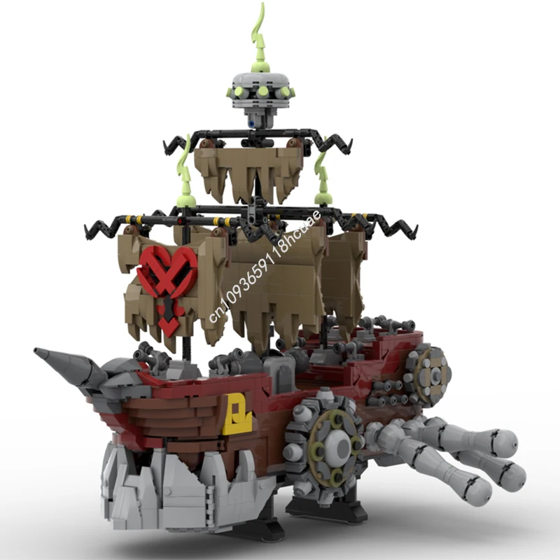 2483 elementy MOC Statek Piracki Królestwo Bez Serca Kingdoms Hearts II Piraci Klocki Konstrukcyjne Edukacyjne Świąteczne DIY Model do Składania Zabawki Prezent