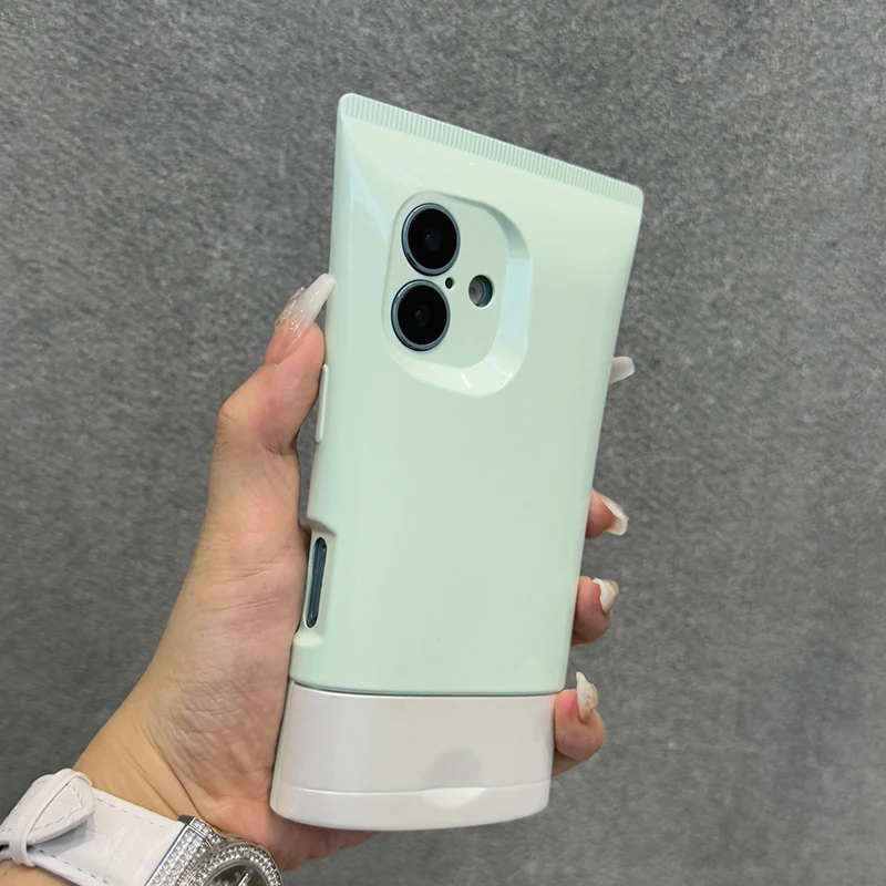 كاندي كولور ثلاثية الأبعاد BB كريم منظف للوجه شكل حافظة لهاتف آيفون 16 برو ماكس 15 14 13 12 11 16 Plus غطاء خلفي من السيليكون