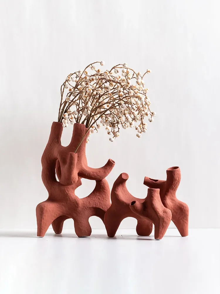Lingering ceramic flower ornaments high-end model room living room desktop tea house villa bed and breakfast
