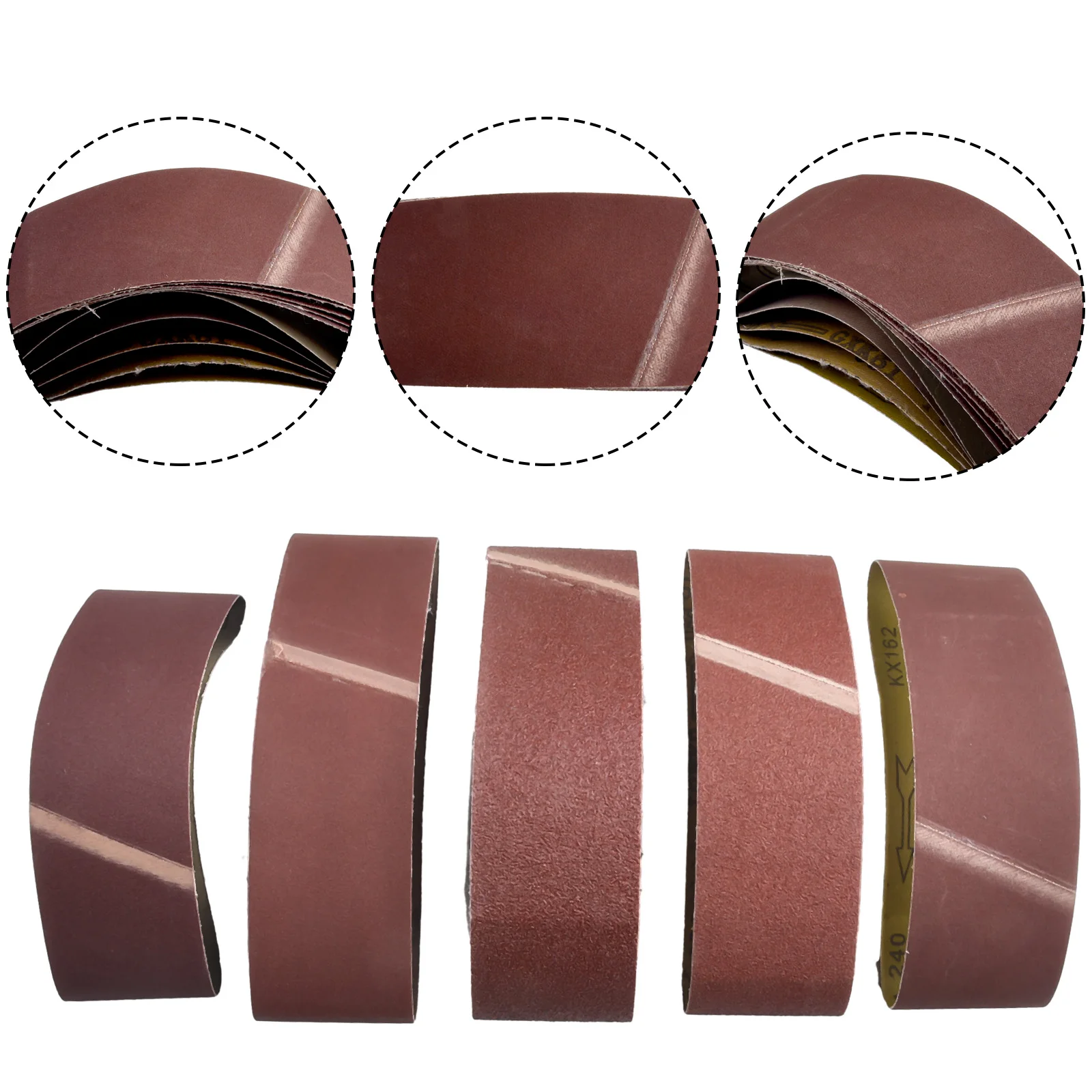 Abrasive Band Sanding Belts Set 5 Pieces 60/80/120/180/240 Grits Accessories Replacement High Quality Hot Sale