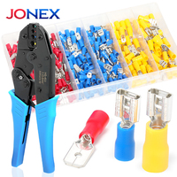 260PCS 6.3mm Spade Crimp Terminals Electrical Wire Connectors Insulated Male and Female For Quick Connection Cables Splice Plugs