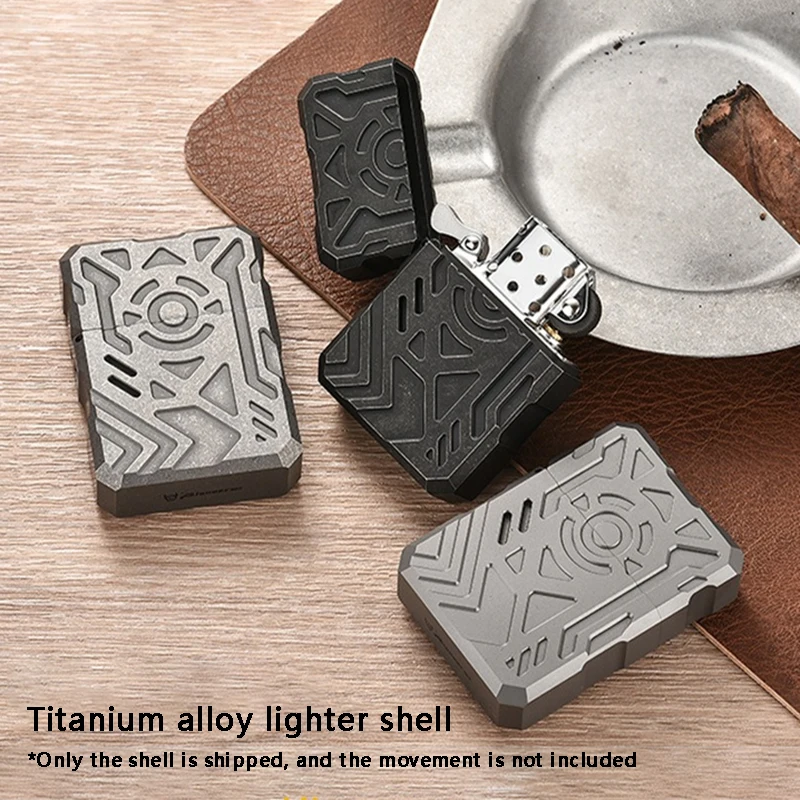 

Titanium Alloy Lighter Shell EDC Equipment Men's Pocket Portable Suitable for Outdoor Camping Gifts（No Core）