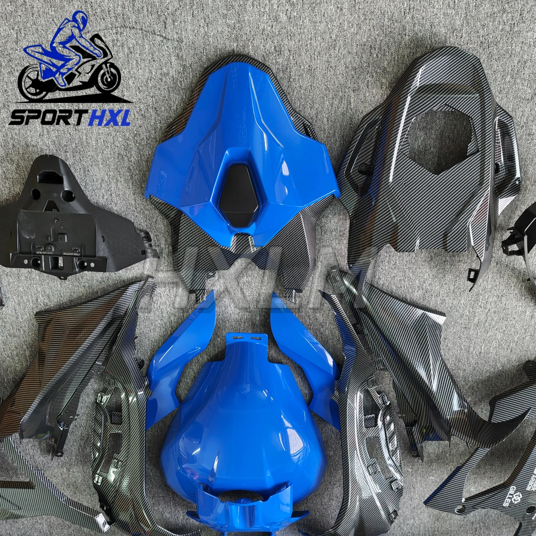 For BMW S1000RR M1000RR 2025 2026 Carbon Painted Look Motorcycle Fairing kit Body Blue and Yellow view 5