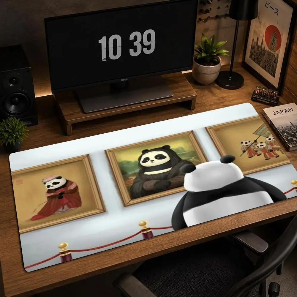 Panda Art Gallery Mouse Pad Large Overlocked Mousepad NonSlip Desktop Keyboard Mat Funny Game Desk Mat Computer Accessories