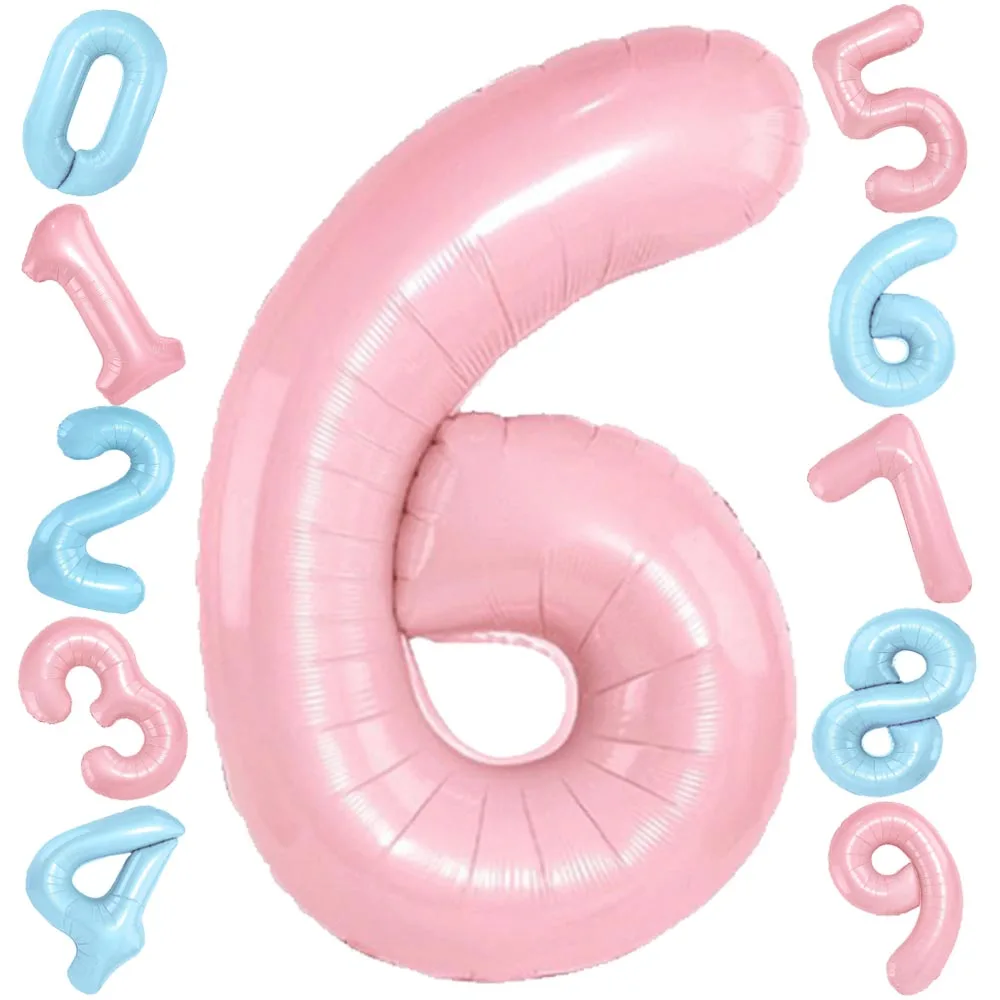  32 Inch Blue Pink Number 0 1 2 3 4 5 6 7 8 9 Balloons Boys Girls Birthday Party Wedding Anniversary Ballons Decoration