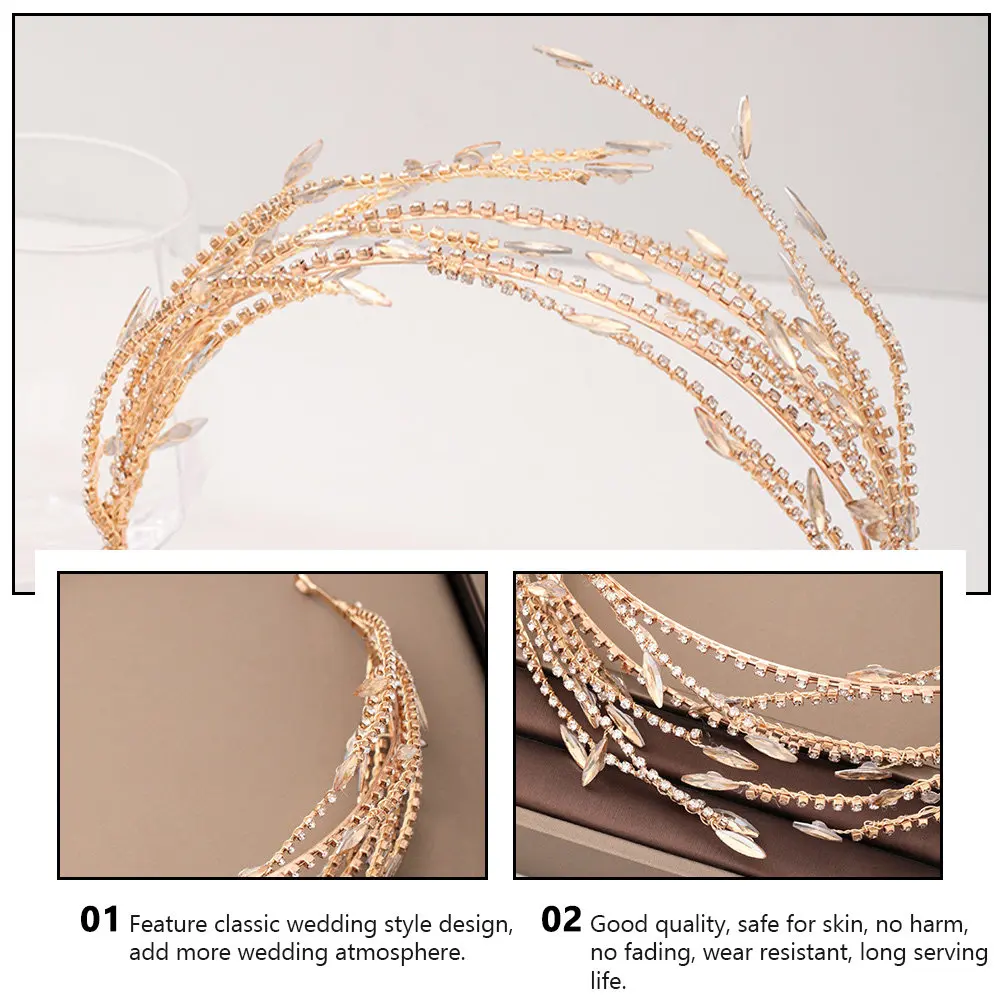 

Золотистая повязка на голову для женщин и девушек, свадебный головной убор, блестящая повязка для волос со стразами, для вечеринок, дней рождения, Рождества, карнавала, выпускного вечера, свадебных торжеств