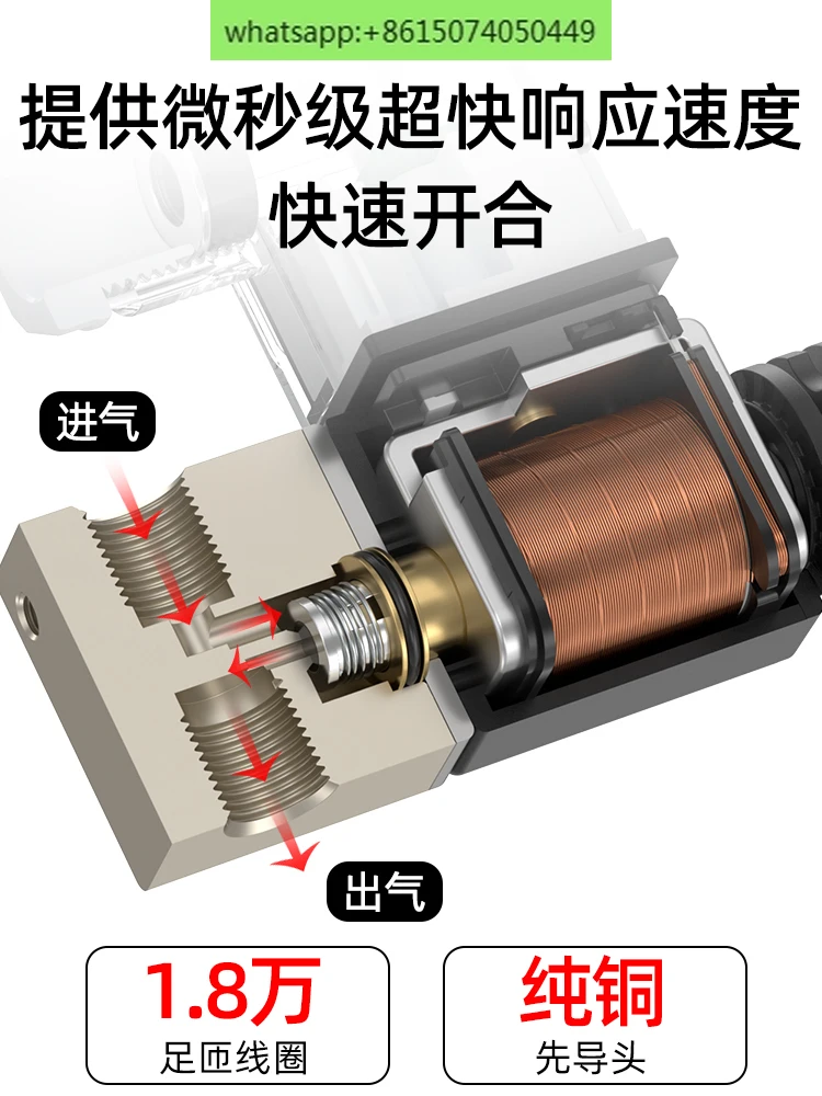 One in and one out solenoid valve, air compressor solenoid control valve 220v, one-way 2V025-08, air pump solenoid valve 24