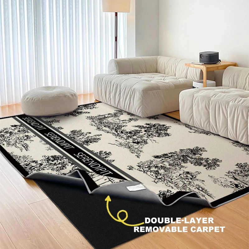 

Double-layer Removable Carpet Machine Washable Living Room High-grade Rug Bedroom Large Area Floor Mat Home Decoration Carpets