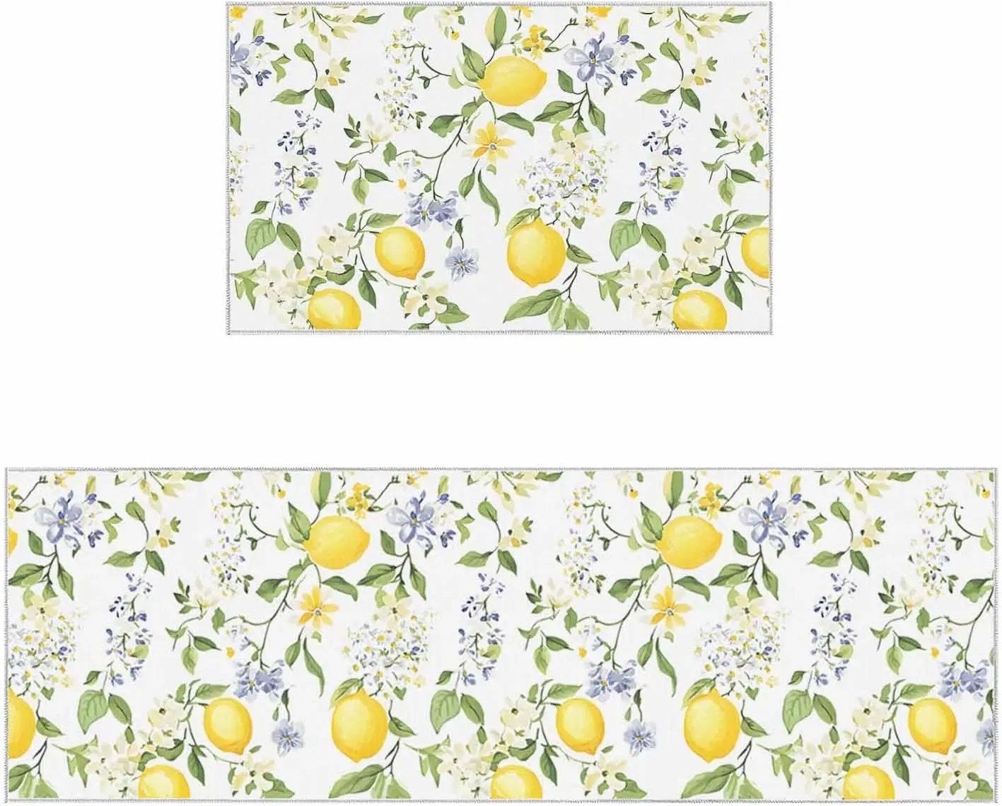 Summer Lemon Flowers Leaves Kitchen Mat Home Decor Anti-slip Corridor Balcony Rugs Bathroom Doormat Bedroom Beside Foot Mat