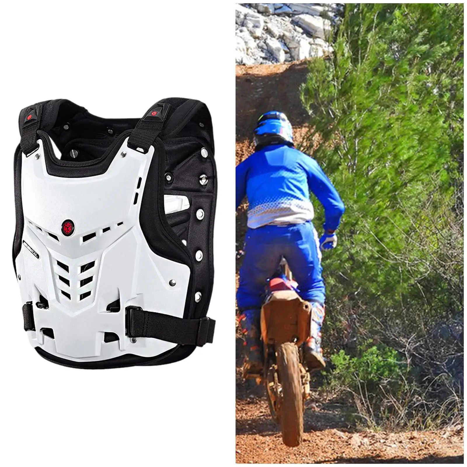 Motocross Chest Protector Adult Adjustable Mountain Bike Cycling Vest for Motorbike Riding Safety