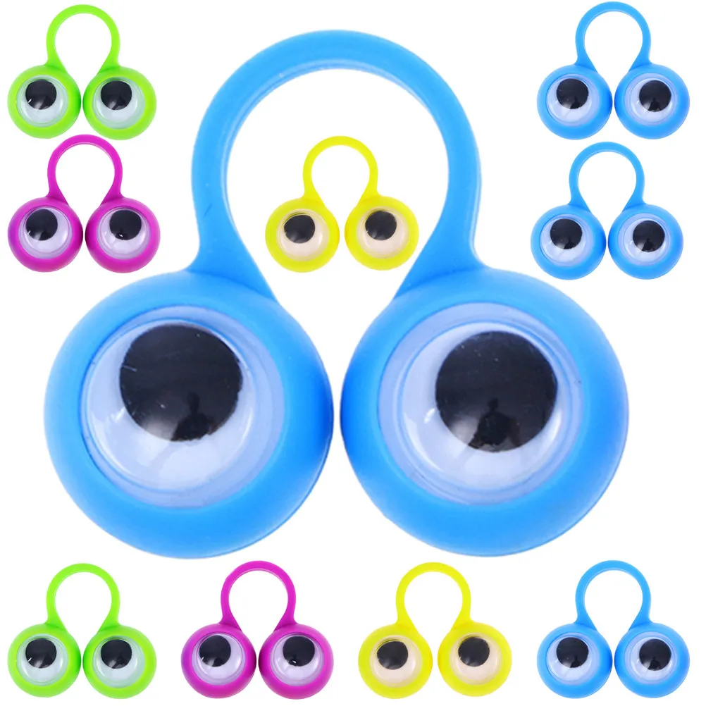 

24Pcs Finger Activity Ring for Kids Smooth Plastic Interactive Plaything Educational Children Accessory Lovely Eyes Finger