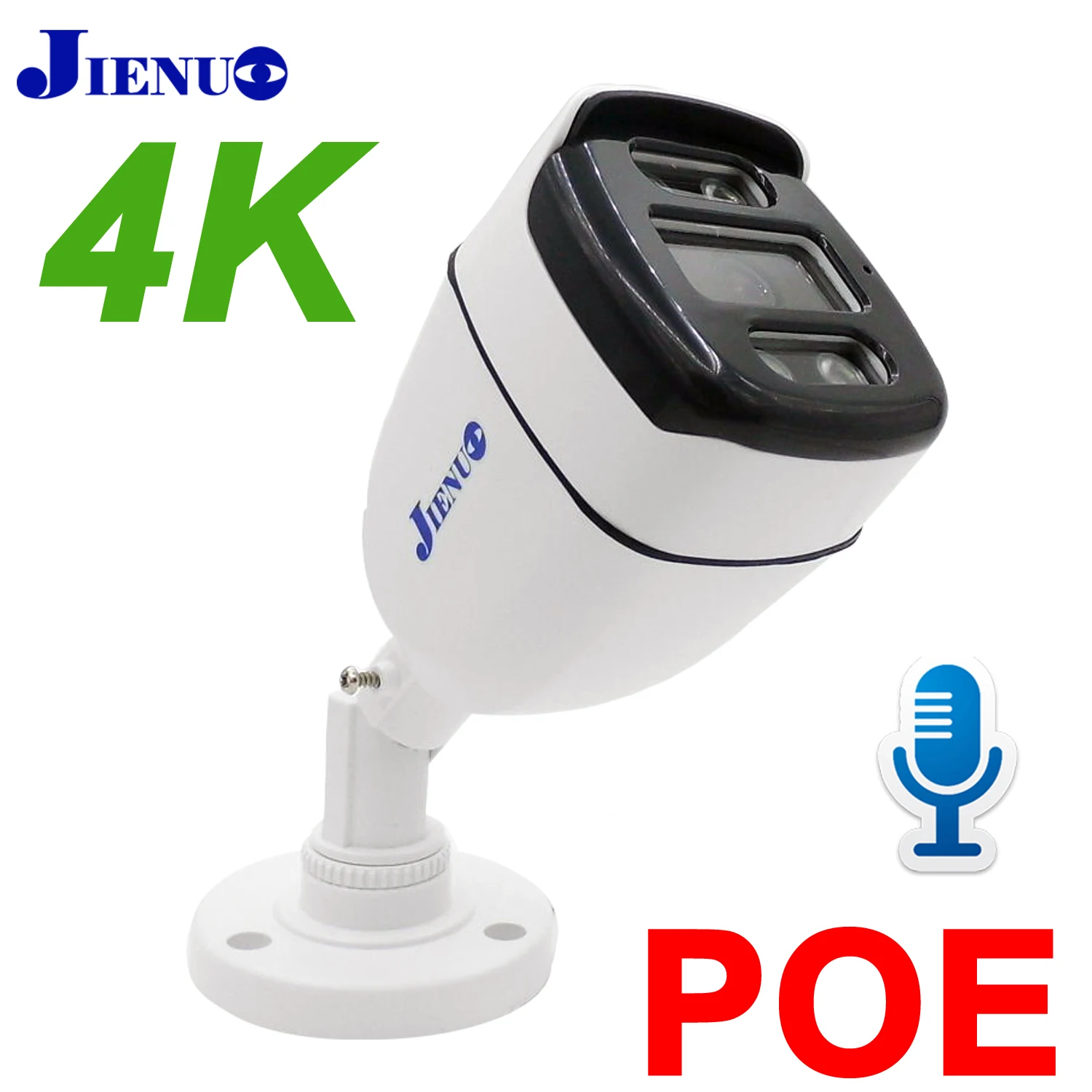 4K IP-Kamera PoE Outdoor Wasserdichte Sicherheits-Nachtsicht-Videokamera H.265 5MP 8MP Onvif Bullet CCTV Audio HD Heimüberwachungskamera