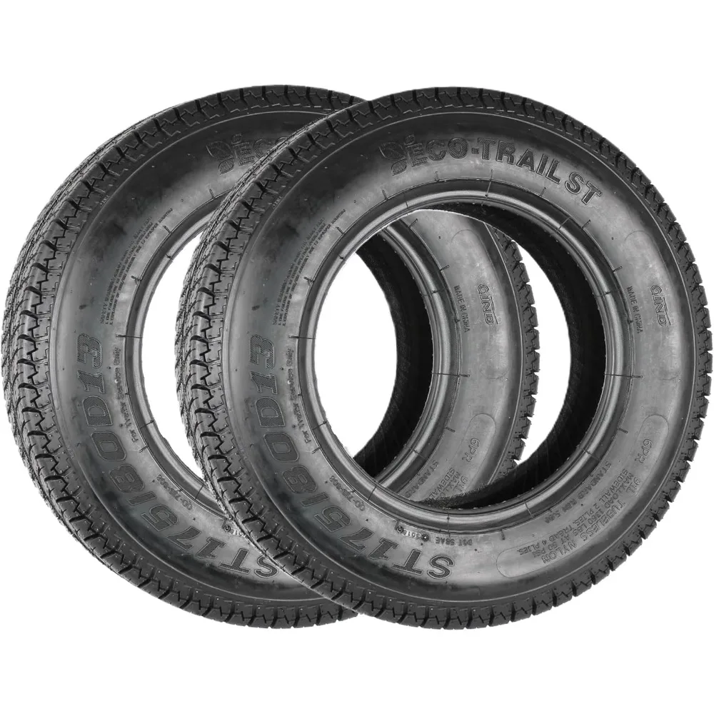

eCustomrim 2-Pack ST175/80D13 DEEP TREAD Trailer Tires Bias Ply Load C - 2 Year Warranty w/Free Roadside