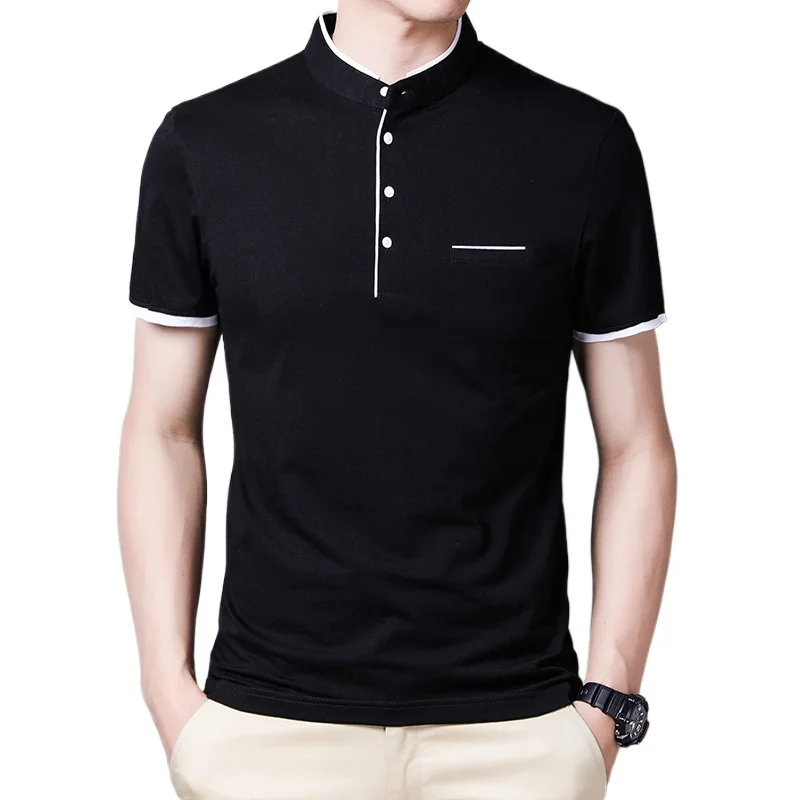 

Short-sleeved Men's T-shirt Simple and Versatile Casual Solid Color Thin Elastic T-Shirts