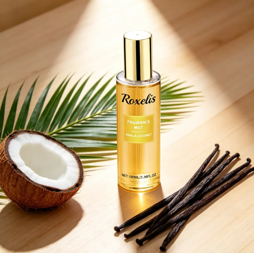 

Roxelis Vanilla Coconut Fragrance Mist, Long-Lasting Fresh Tropical Scent Body & Hair Spray
