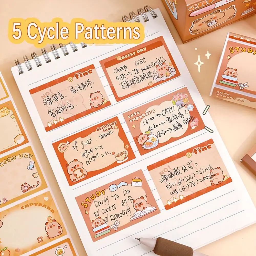 Portable Capybara/Panda Sticky Note Pull-out Design Stationery Memo Pad Multifunctional DIY Scrapbook Sticker School/Office