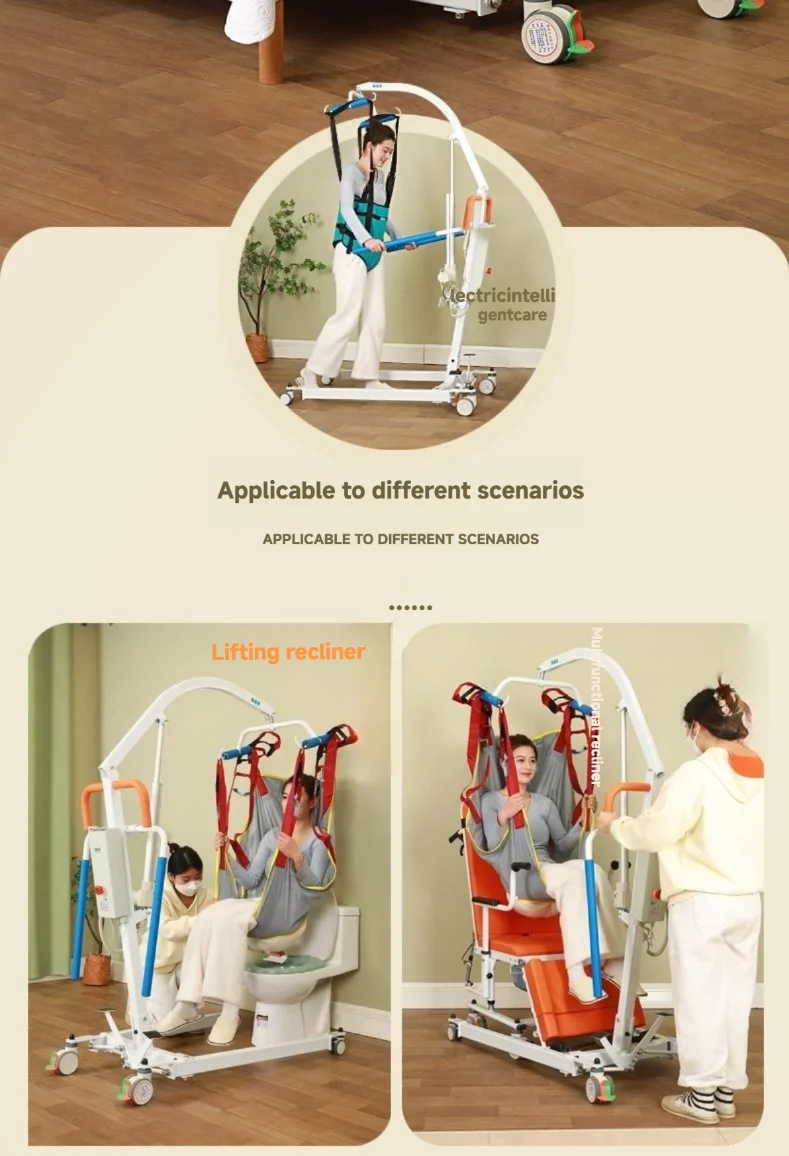 Patient Transfer Lift Rollator With Sling Elderly Disabled Rehabilitation Nursing Standing Aid