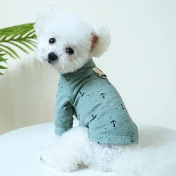 1PC Pet Clothing Dog Cat Spring and Autumn Thin Boat Anchor Pullover Elastic Pajamas With Drawstring Buckle For Small Medium Dog