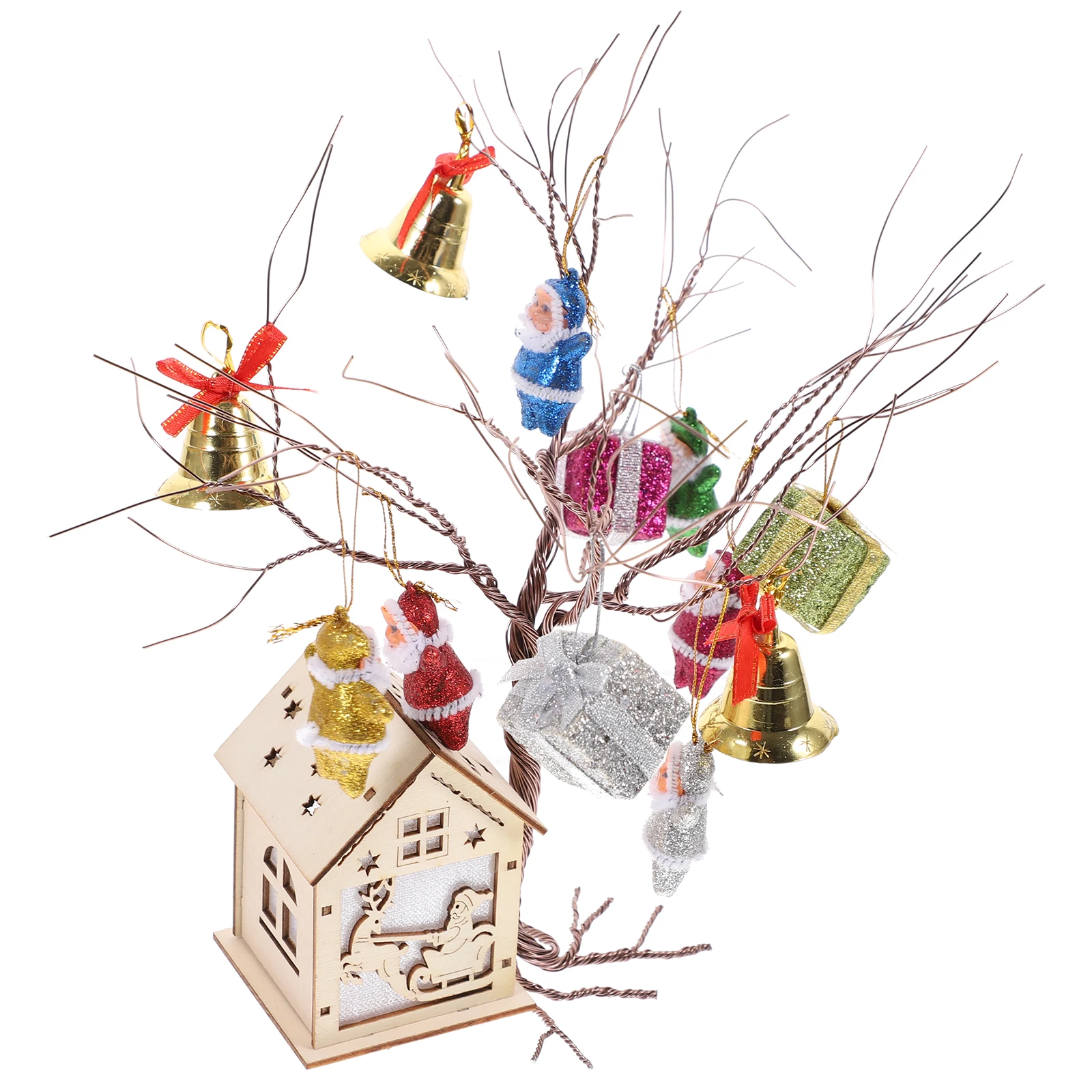 

1set 1Set Iron Wire Craft Diy Kit Xmas Tree Decor Supplies Christmas Decoration Material Kits For Kids Handicraft Ornament