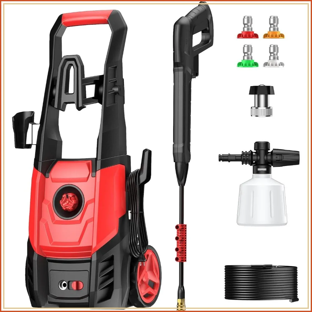 

2.5 GPM Electric Pressure Washer with Foam Cannon & 4 Nozzles for Cars, Driveways, Patios