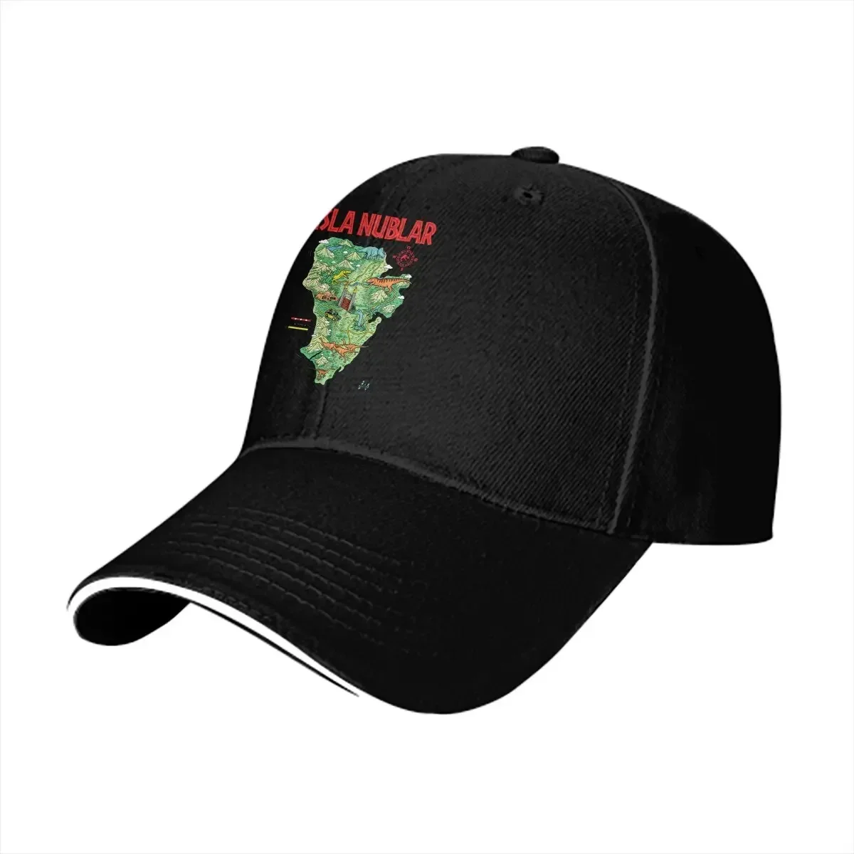 Pure Color Dad Hats Isla Nublar Retro Tropical Dinosaur Map Casual Hat Sun Visor Caps  JP Movie Peaked Cap