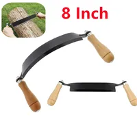 8 inch Woodworking Draw Knife Wood Carving Curved Draw Shave Manganese Steel Straight Draw Shave Wood Debarking Hand Tool