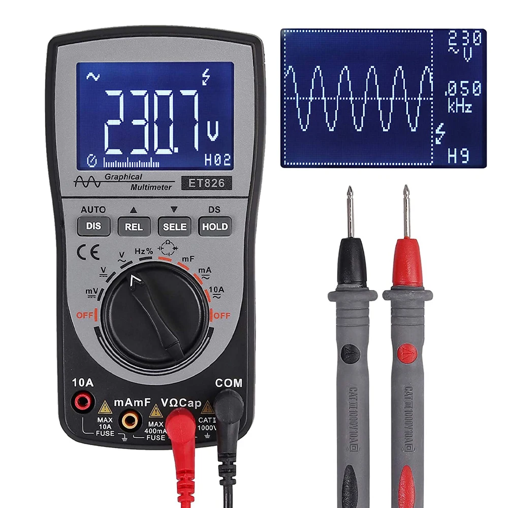 

2-in-1 Intelligent Digital Oscilloscope Multimeter Scope Meter Multimeter with 4000-Count 200ksps A/D Automatic Waveform Capture