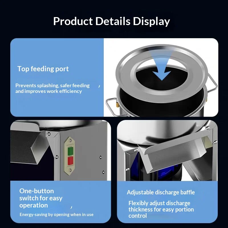 

Factory Wholesale Stainless Steel Bucket Vegetable Shredder Cutter Machine Fruits Potatoes Sweet Potatoes Vines Chopper