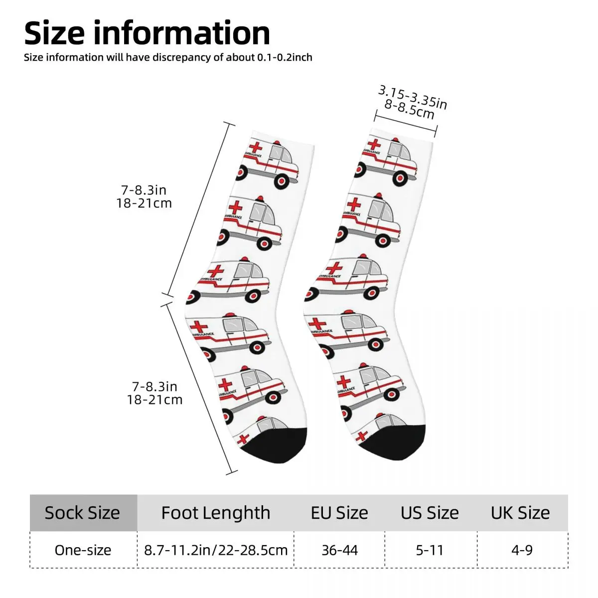 Ambulance Socks Harajuku Super Soft Stockings All Season Long Socks Accessories for Unisex Gifts