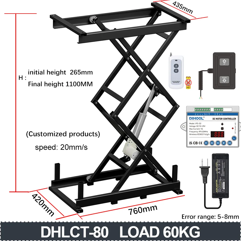 Electric Lift Table Stand Platform with Foot Switch 60 /120/150kg Load Tea Coffee Table Lift WIFI Remote Control Motor Drive