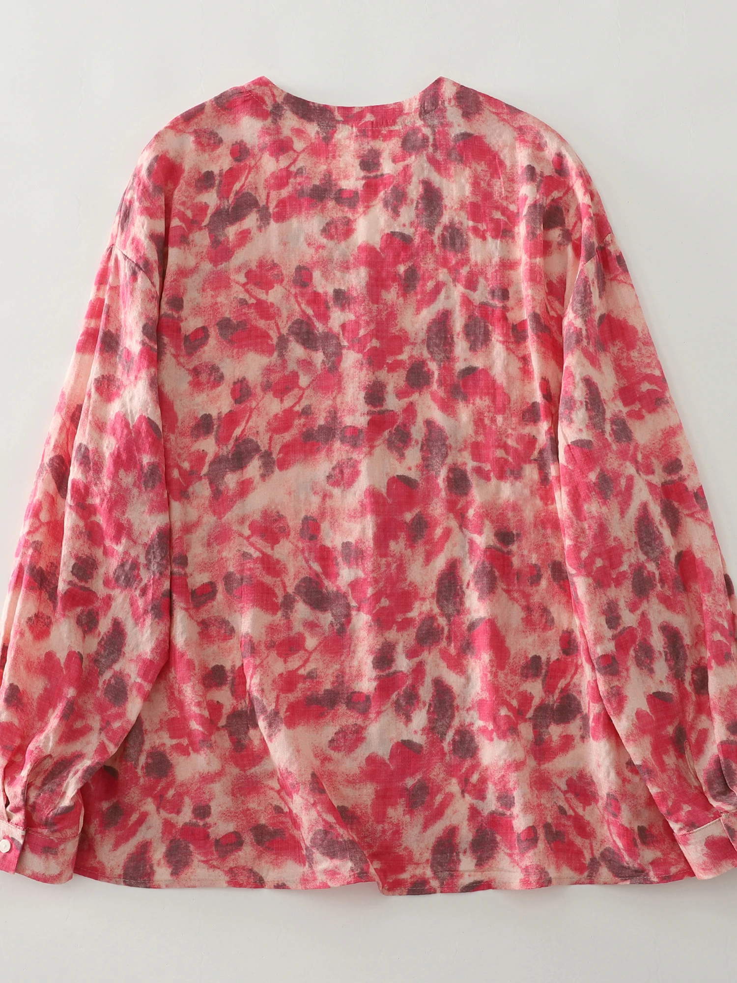 Retro algodón Lino Casual V-ne tamaño grande Floral irt nueva marca de otoño 2025 mujer Faion Casual Sle irt