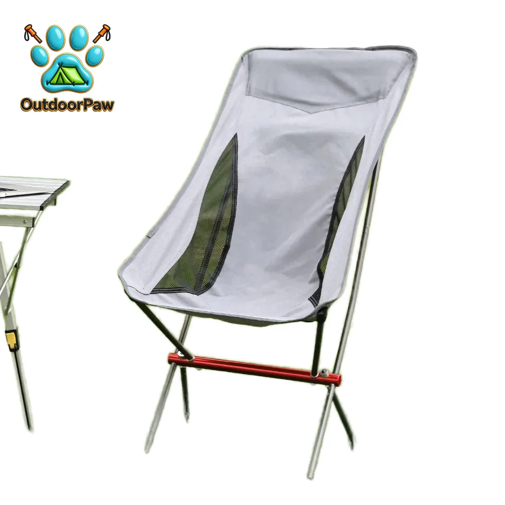 Lightweight Aluminum High Back Camping Chair for Outdoor Activities Portable Folding Fishing Beach Gear Hiking