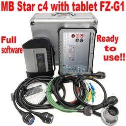 MB Star C4 SD Connect c4 WIFI function 09/2023 software Star C4 chip Multiplexer FZ-G1 i5 Tablet with suitcase tool ready to use