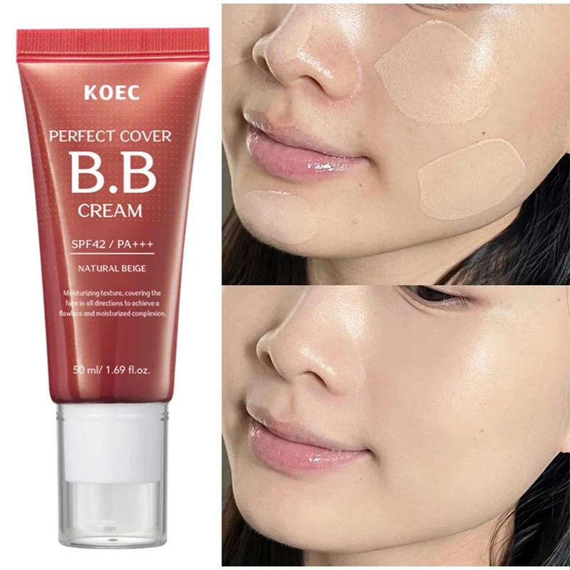 BB crème à couverture parfaite, maquillage de Base de fond de teint pour le visage, crème solaire hydratante Spf42, correcteur naturel intégré à couverture complète
