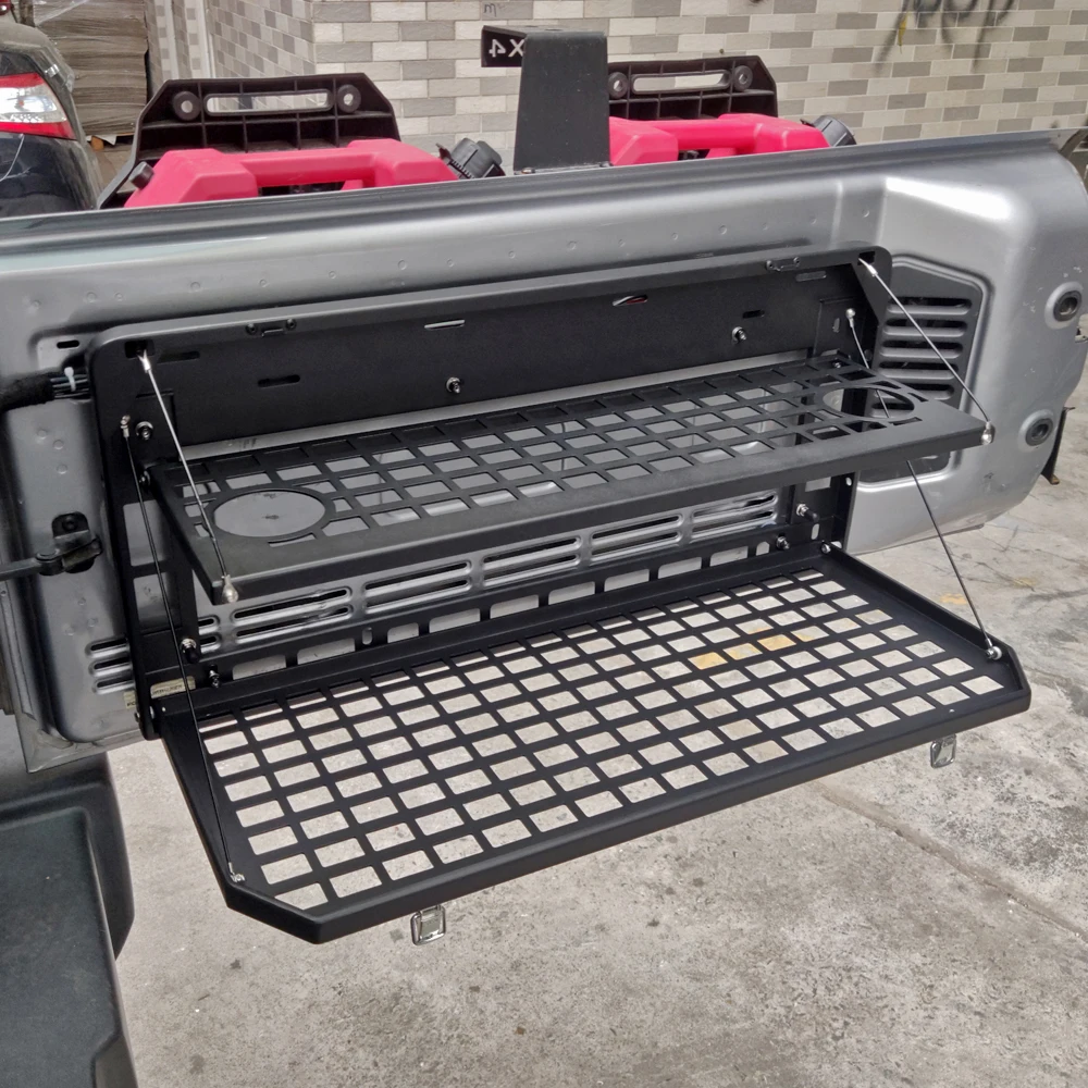 

2-Tier Foldable Tables,Tailgate Table Storage Inner Organizer Box Steel For Jeep Wrangler JK2007-2017,JL 2018-2024 LantsunJL1318