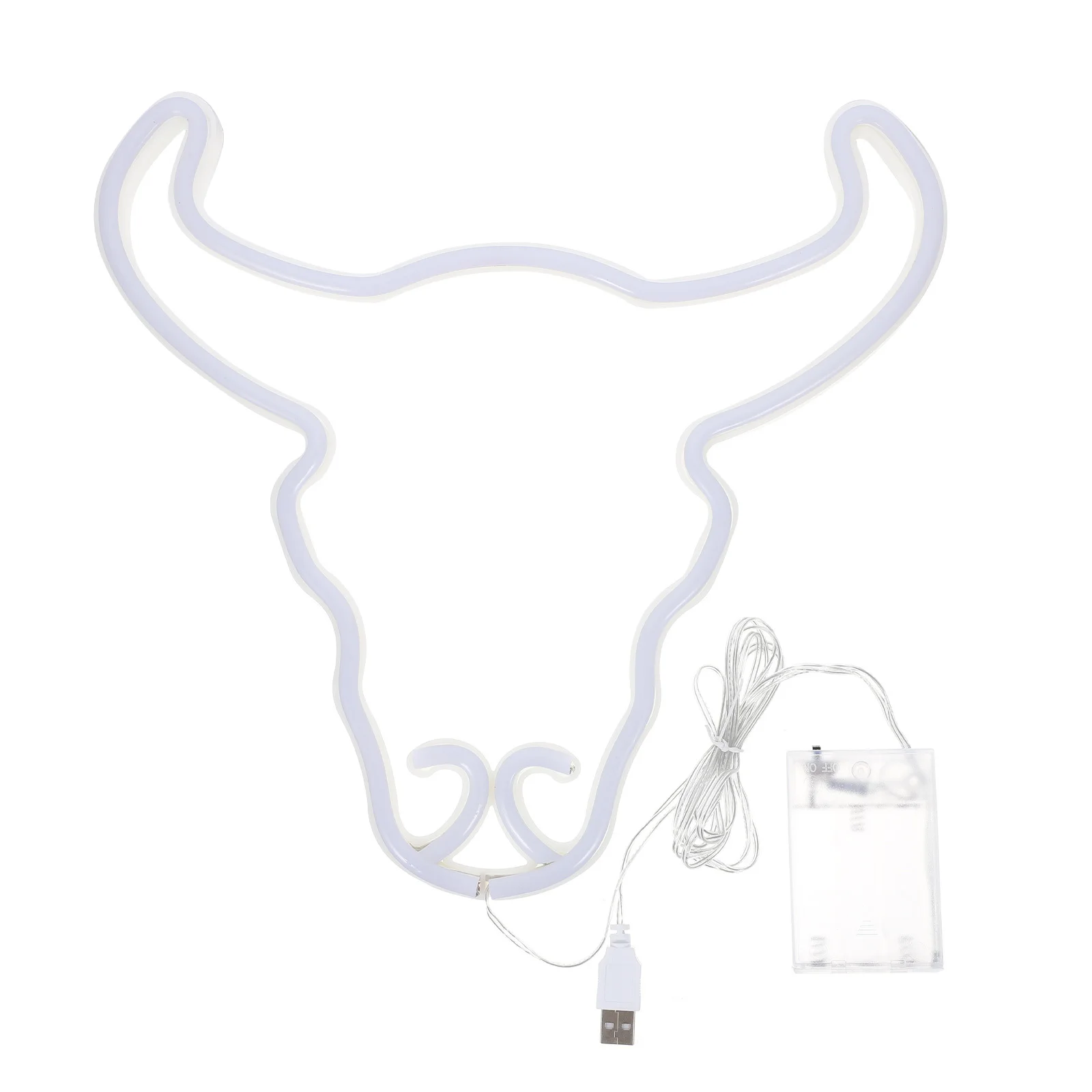 Neon Sign Bull Head Cool Comfortable Feeling Dual Use USB Simple Structure Easy Operate Window Wall Decoration