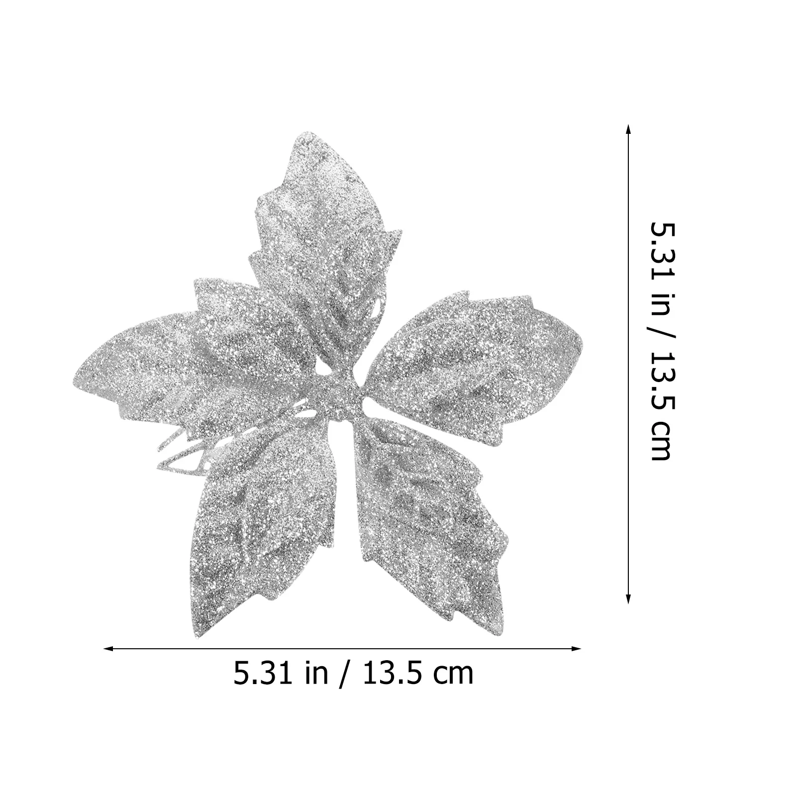 

10Pcs Christmas Artificial Flowers Glitter Poinsettia Decorative Xmas Tree Ornaments Faux Flower Home Wall Window Decor