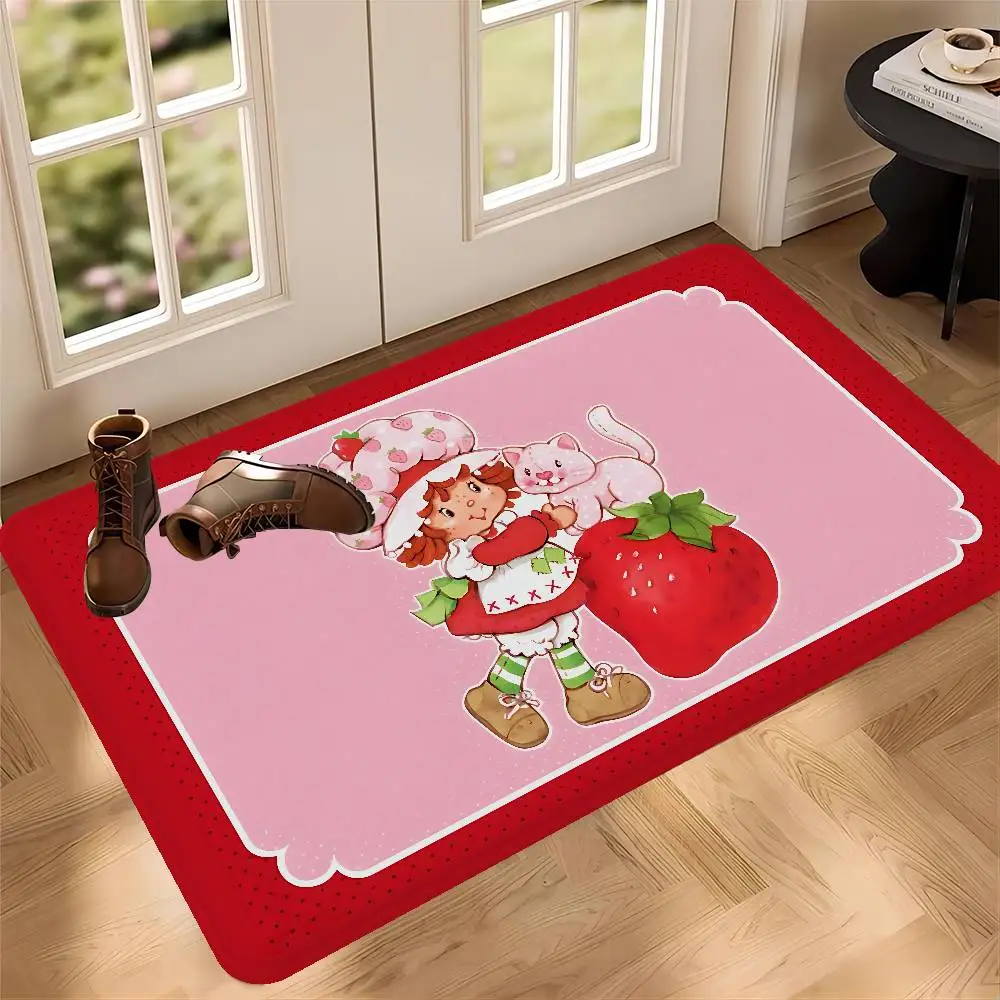 S-Strawberry Cute S-Shortcake-S Door Mat Cheaper Anti-slip Modern Living Room Balcony Printed Bedside Mats