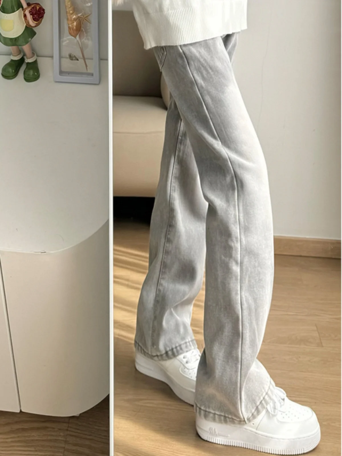 

Мужские джинсы Retro eey Knife Slim Fit: прямые брюки с микро-клешем в стиле High Street, молодежные модные джинсы из денима