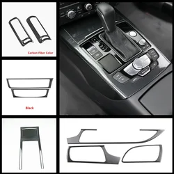 Center Console Gear Shift Frame Water Cup Holder Panel Trim For Audi A6 C7 2012-2018 Stainless Steel Air Outlet Cover Trim